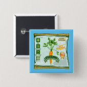 Wortelzaden voor het kweken van groenten vierkante button 5,1 cm (Voorkant /achterkant)