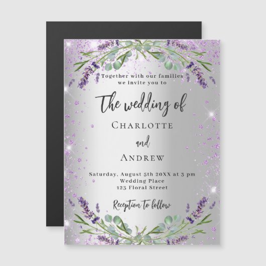 Wortende luxe magnetische uitnodiging (Voorkant / Achterkant)