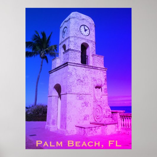 Worth Avenue Clock Tower - Palm Beach, FL Poster (Voorkant)