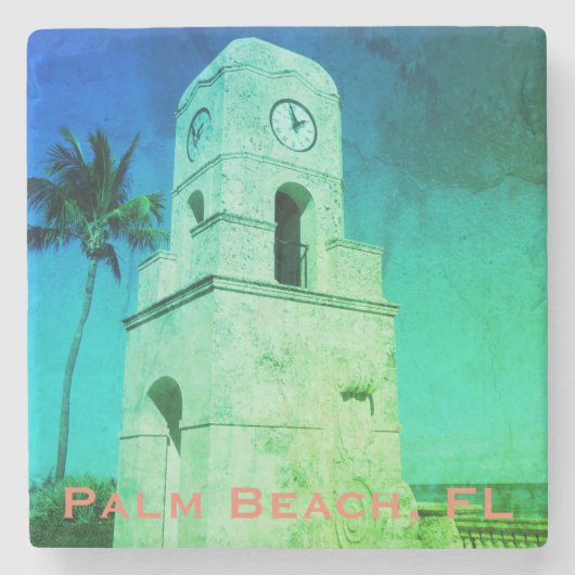 Worth Avenue Clock Tower - Palm Beach, FL Stenen Onderzetter (Voorkant)