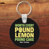 Worth Every Pound Lemon Pound Cake Funny Dessert  Sleutelhanger (Voorkant)
