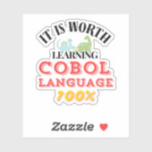 Worth Learning Cobol Programming Language Sticker (Vel)