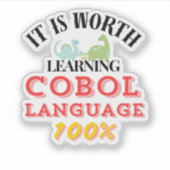 Worth Learning Cobol Programming Language Sticker (Voorkant)