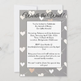 Worth The Wait Adoption Baby Shower Invitation Kaart