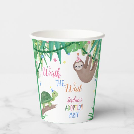 Worth the Wait Adoption Party Papieren Bekers (Achterkant)
