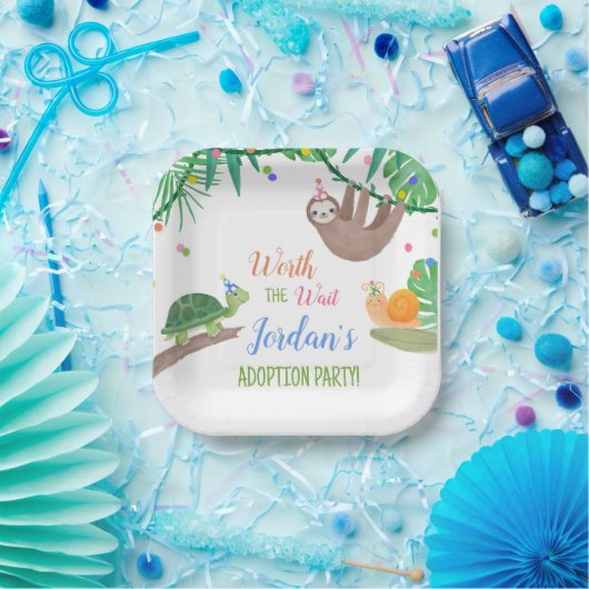 Worth the Wait Adoption Party Papieren Bordje (Feest)