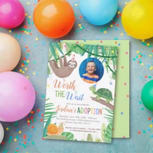 Worth the Wait Adoption Party Photo Invitation Kaart