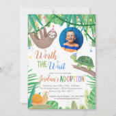 Worth the Wait Adoption Party Photo Invitation Kaart (Voorkant)