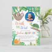 Worth the Wait Adoption Party Photo Invitation Kaart (Staand voorkant)