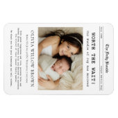 Worth the Wait, Newborn Announcement magnet Magneet (Horizontaal)