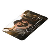 Worth the Wait Wedding Photo Script Modern Overlay Magneet (Linkerzijde)