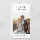 Worth the Wait Wedding Postponement Bookmark Photo Save The Date (Voorkant)
