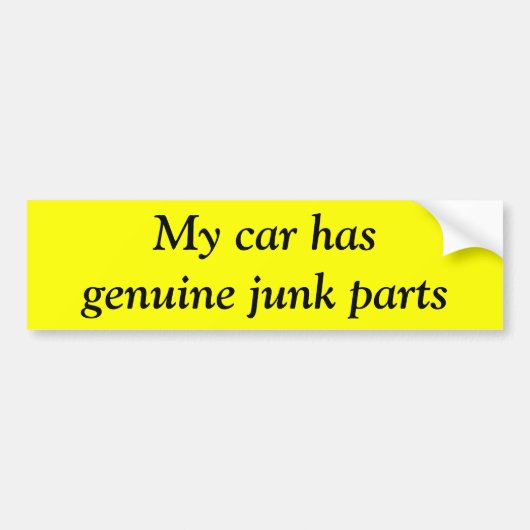 Wortheloze onderdelen bumpersticker (Voorkant)
