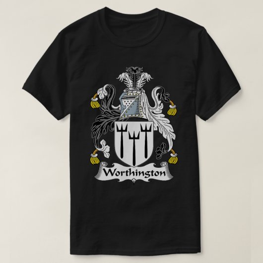 Worthington Coat of Arms Family Crest T-shirt (Design voorkant)