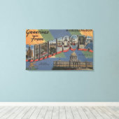 Worthington, Minnesota - Grote lettertjes Canvas Afdruk (Insitu (Houten vloer))