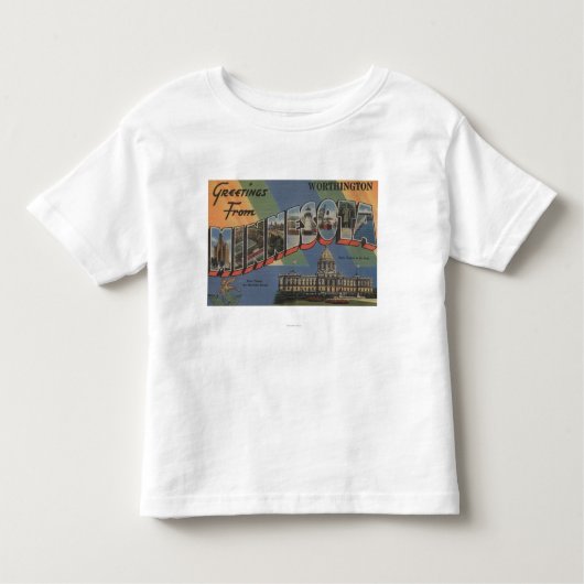 Worthington, Minnesota - Grote lettertjes Kinder Shirts (Voorkant)