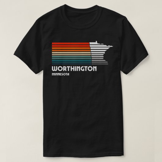 Worthington Minnesota Retro Style City T-shirt (Design voorkant)
