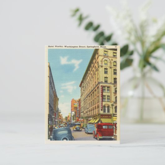 Worthington Street, Springfield, Massachusetts Briefkaart (Staand voorkant)