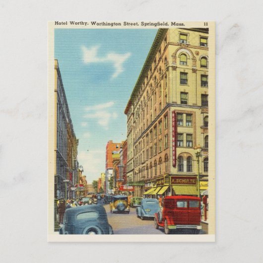 Worthington Street, Springfield, Massachusetts Briefkaart (Voorkant)
