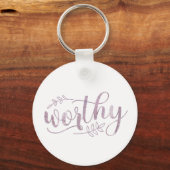 Worthy Boho Calligraphy Sleutelhanger (Voorkant)