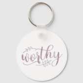 Worthy Boho Calligraphy Sleutelhanger (Achterkant)