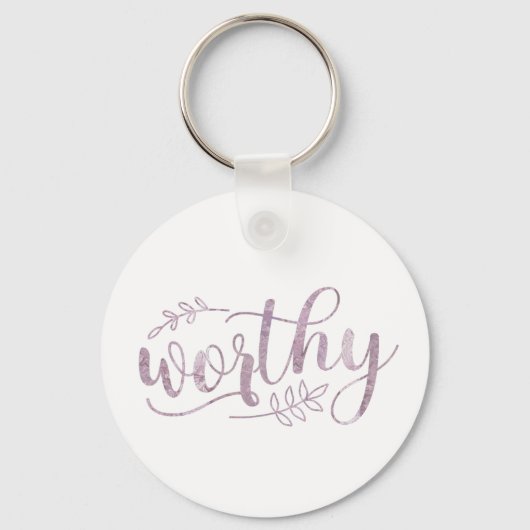Worthy Boho Calligraphy Sleutelhanger (Achterkant)