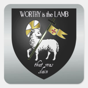 Worthy is de Lamb die Slain Christelijk was Vierkante Sticker