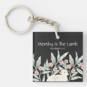 Worthy Is The Lamb Double-Sided Square Keychain (Voorkant)