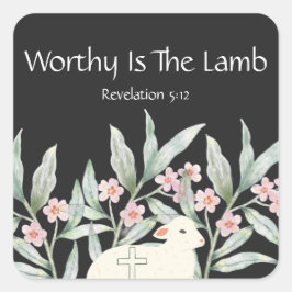 Worthy Is The Lamb Double-Sided Square Keychain Vierkante Sticker