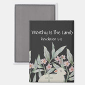 Worthy Is The Lamb Rectangle Magnet (Voorkant / Achterkant)