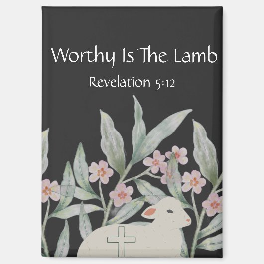 Worthy Is The Lamb Rectangle Magnet (Voorkant)