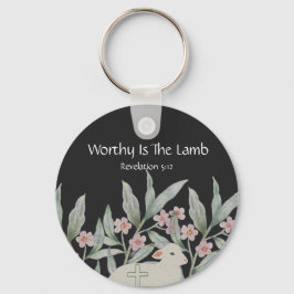 Worthy Is The Lamb Round Keychain