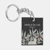 Worthy Is The Lamb Square Keychain (Voorkant Links)