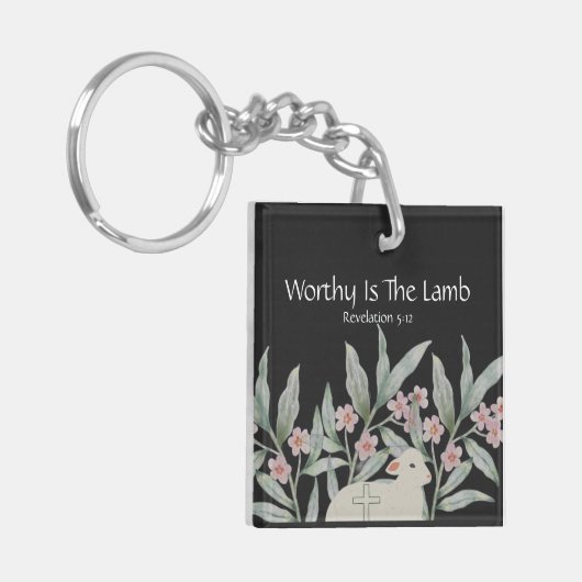 Worthy Is The Lamb Square Keychain (Voorkant Links)