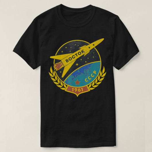 Wostok Sputnik USSR Ruimtepropaganda T-shirt (Design voorkant)