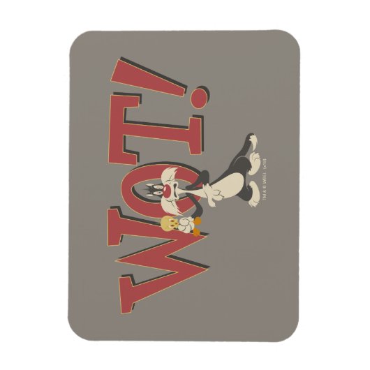 "Wot!" SYLVESTER™ & TWEETY™ Hypnotisc Magneet (Verticaal)