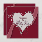 Woten met hernieuwde bruiloft - Floral Heart/Ribbo Kaart (Voorkant / Achterkant)