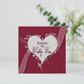 Woten met hernieuwde bruiloft - Floral Heart/Ribbo Kaart (Staand voorkant)