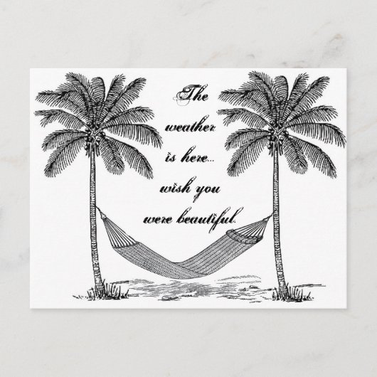 Wou dat je een mooi  palmboom briefkaart was (Voorkant)