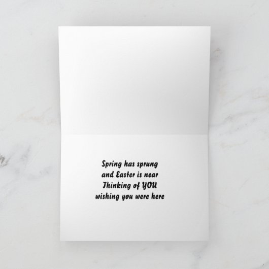 **WOU DAT JE HIER WAS** BIJ "PASEN" FEESTDAGEN KAART (Binnen)