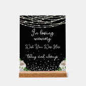 Wou dat je hier was Strings Lights Black Memorial Acryl Bord (Voorkant)