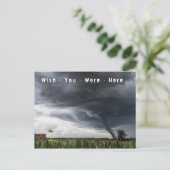 Wou dat je hier was tornado vakantie briefkaart (Staand voorkant)