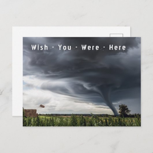Wou dat je hier was tornado vakantie briefkaart (Voorkant / Achterkant)
