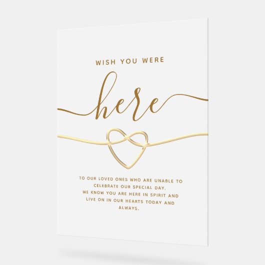 Wou dat je hier was Trouwmonument Acryl Bord (Hoek)