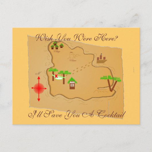 Wou je hier zijn? briefkaart (Voorkant)