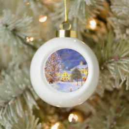 Woud in de winter keramische bal ornament