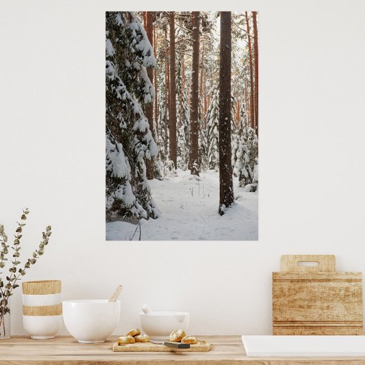 Woud in de winter poster (Keuken)