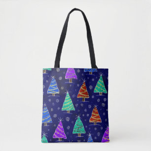Woud van kerstbomen tote bag