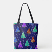 Woud van kerstbomen tote bag (Achterkant)