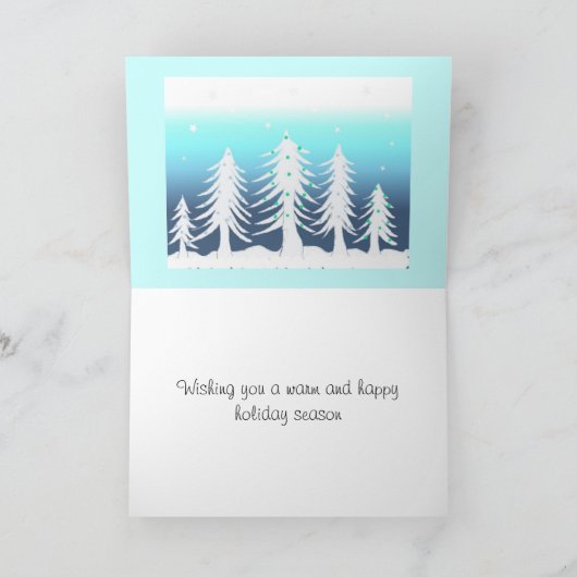 Woud van witte kerstbomen feestdagen kaart (Binnen)